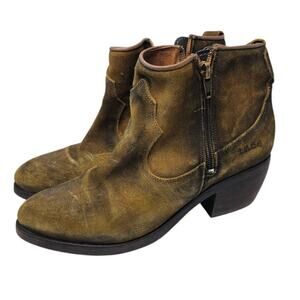 Taos 8 Partner Ankle Boot Brown Suede Western Gorpcore Casual Comfort Zipper